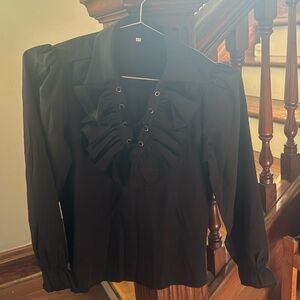 Kids size 10 black pirates costume shirt